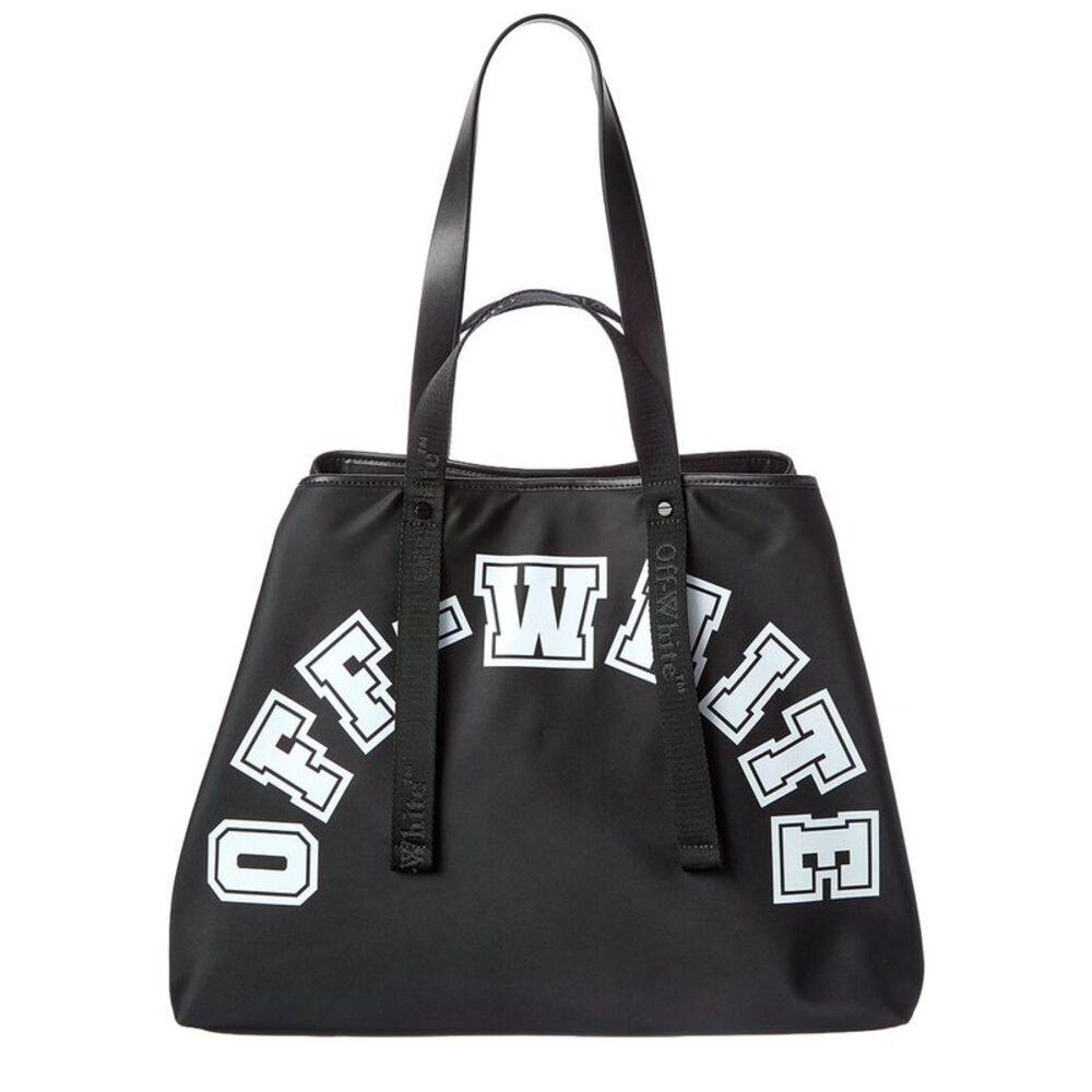 Off-White™ East West Large Leather-Trim Tote, Black